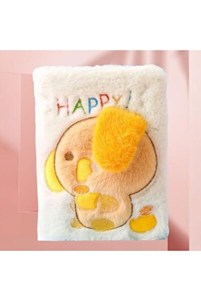 Nacario Nrcrioshop Plush Cover Notebook – Ecru Cute Figured B6 Soft Plush Jou...