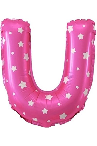 Nacario Nrcrioshop Letter U 16 Inch Pink Heart Color Foil Balloon 36 cm (Pink...