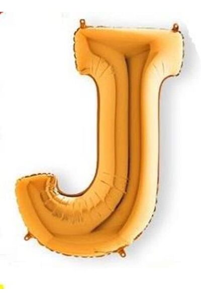 Nacario NrcrioShop بالون فويل ملون مقاس 16 بوصة على شكل حرف J 36 سم (ذهبي) 12...