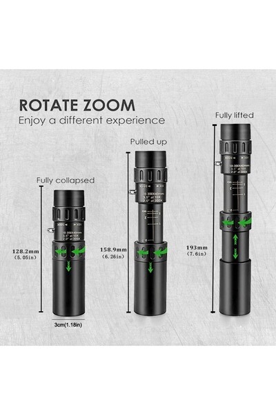 ozbience 10-300x40mm HD Monoküler Teleskop, Tripod ve Telefon Tutacaklı