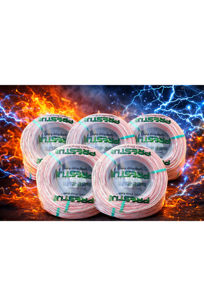 KONDEL AYDINLATMA 2x0,75 Kordon Kablosu 5’li Set – Kırmızı Beyaz Çizgili – Da...