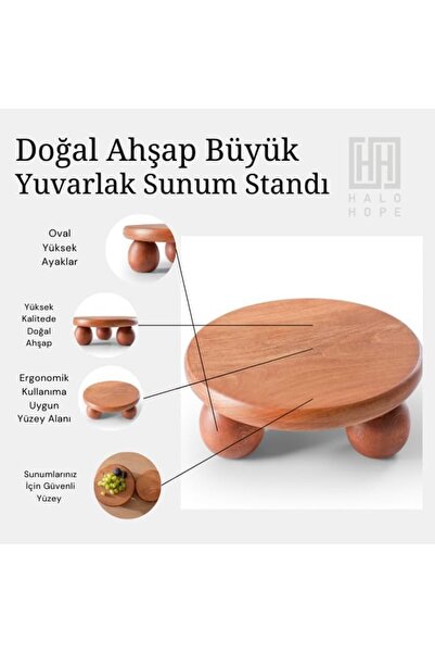 Nacario حامل عرض خشبي طبيعي كبير الحجم مصنوع يدويًا من NrcrioShop Halohope - ...