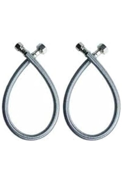 Nacario NrcrioShop 2 قطعة 3/8 خرطوم توصيل المرحاض الحلزوني من الفولاذ 90 سم 1...