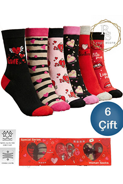 ragistore 6 Pack Valentine's Day Women's Socks Seamless Toe