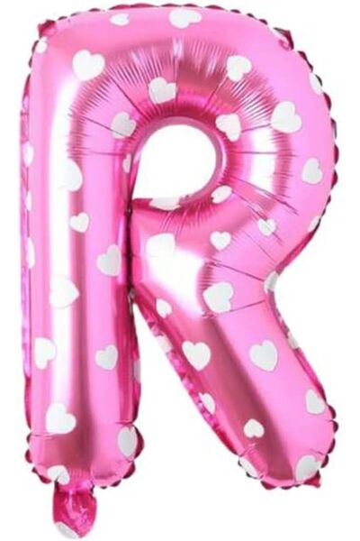 Nacario Nrcrioshop Letter R 16 Inch Pink Heart Color Foil Balloon 36 cm (Pink...