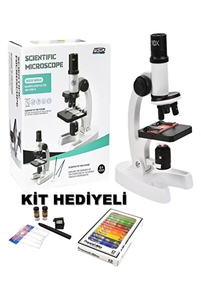 ozbience Çocuklar için 2'li Eğitim Mikroskop Seti, Zoom ve LED Işıklı
