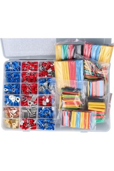 Yıldızan ynsstores Isıyla Daralan Renkli Makaron + Kablo Pabucu Seti 678'li P...