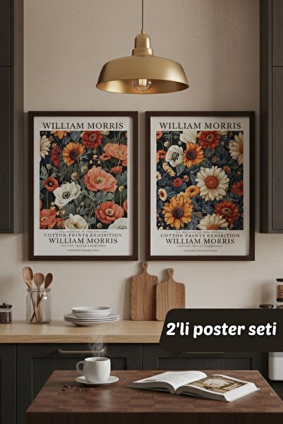 Bolvyra William Morris 2’li Poster Seti | Floral Art Poster | Arts and Crafts...