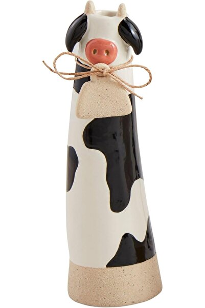 Nacario Nrcrioshop Mud Pie Farm Root Vase, Cow, 23.2 cm X 5.7 cm 1201248
