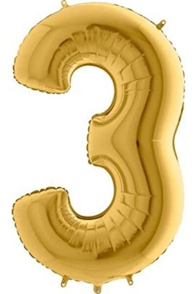Nacario NrcrioShop بالون فويل ملون 16 بوصة مع 3 أرقام 36 سم (ذهبي) 1201248