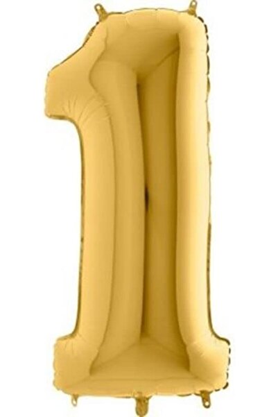 Nacario NrcrioShop بالون فويل ملون مقاس 16 بوصة مع رقم 1 36 سم (ذهبي) 1201248