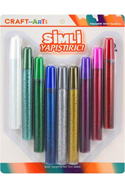 Yıldızan Storesellm And Arts Xd09125 9'Lu Glitter Glue (1 Adet Beyaz Lazer + ...