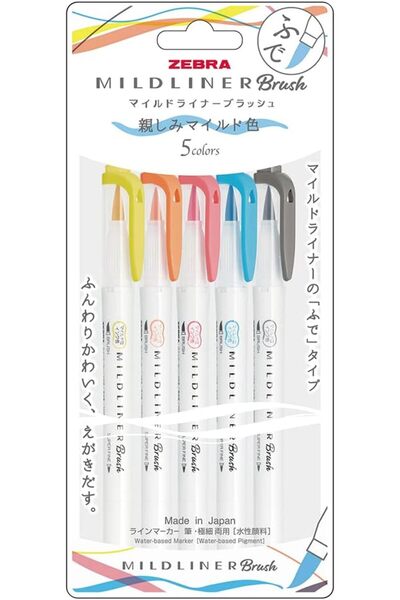 Nacario Nrcrioshop Zebra Mildliner Brush Pen N-5C-N Set 1201248