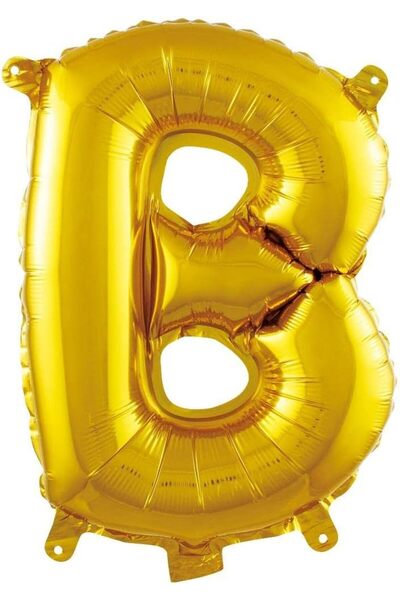 Nacario NrcrioShop بالون فويل ملون مقاس 16 بوصة بحرف B 36 سم (ذهبي) 1201248