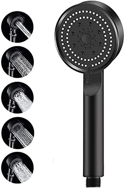 Yıldızan Esnshop S&M Home 5-Function High-Pressure Adjustable Shower Head (Bl...
