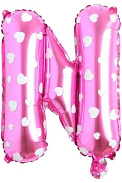 Nacario Nrcrioshop Letter N 16 Inch Pink Heart Color Foil Balloon 36 cm (Pink...