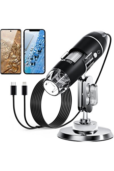 ozbience Yüksek Çözünürlük Dijital Mikroskop 1600X Zoom, Taşınabilir ve Çok Y...