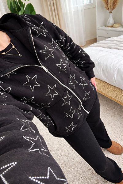 Weekeep Y2K Style Stoned Zippered Unisex Cardigan/ 3 Thread Rastered