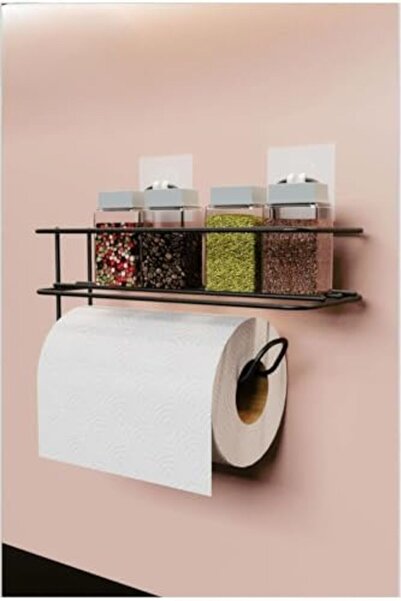 Nacario رف معدني لاصق من NrcrioShop - حامل توابل وشامبو مثبت على الحائط مع حا...