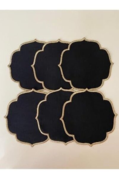 Yıldızan Esnshop 6-Piece Plain Black Cocktail Napkins (Black) 1209132