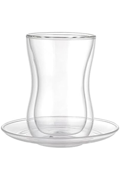 Nacario طقم أكواب شاي زجاجية مزدوجة من نركريوشوب فيترو بوروسيليكات 150 مل (4 ...