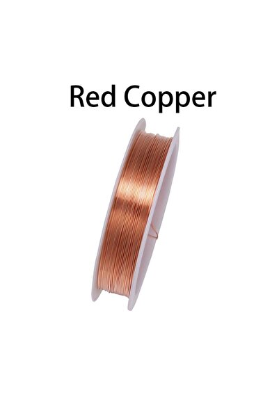 Choice لفة واحدة من سلك نحاسي أحمر 0.8 مم × 2.5 م، لفة واحدة من سلك نحاسي متي...