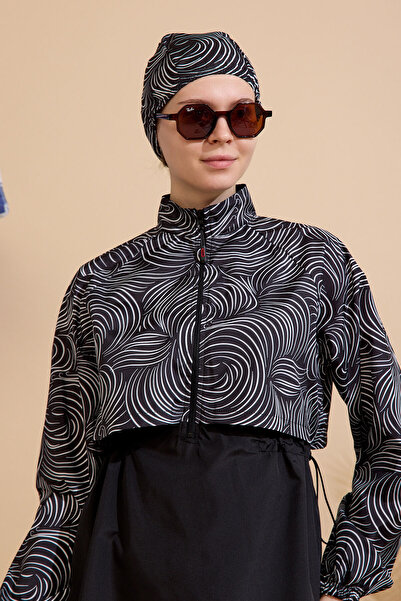 GAVLİA Women's Hijab Swimsuit 4-Piece Set - Full Coverage with Zipper..