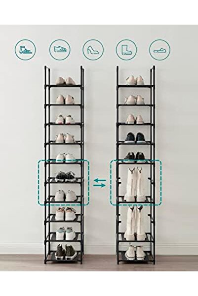 Nacario رف أحذية من 10 طبقات من NrcrioShop، حامل أحذية، تخزين أحذية موفر للمس...