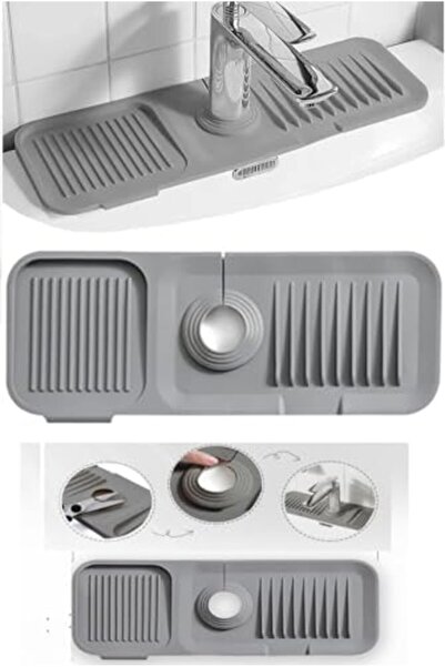 Yıldızan Esnshop Faucet Mat, Sink Mat, Elastic Faucet Mat Water Catcher Organ...