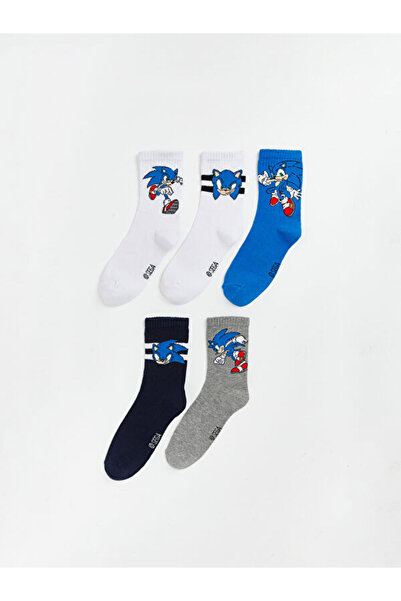 LC Waikiki Sparkling Choices Sonic Embroidered Boys' Socks 5-Piece from Shini...