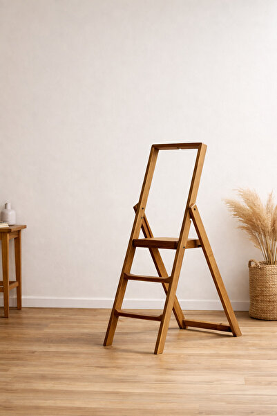 Handmade Katlanabilir Ahşap Merdiven | Duvara Asılabilir Dekoratif Masif Ahşa...