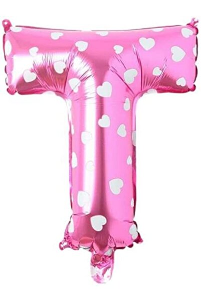 Nacario Nrcrioshop Letter t 16 Inch Pink Heart Color Foil Balloon 36 cm (Pink...