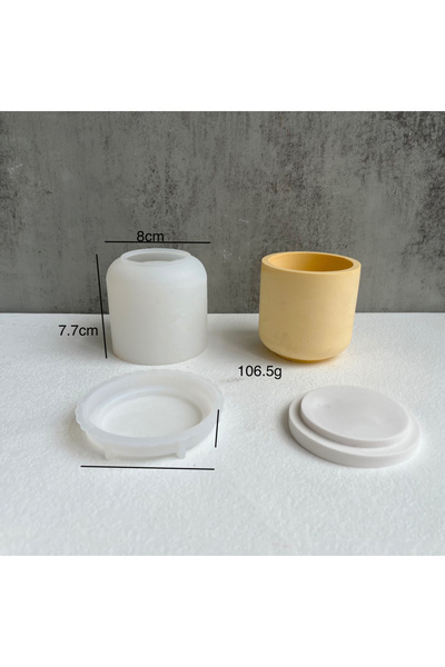 Choice3 01 Round Stripe Candle Jar Silicone Mold DIY Handmade Storage Box Pen...