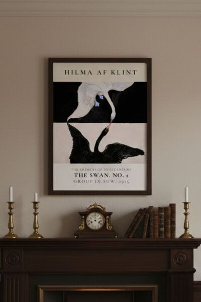 Bolvyra Hilma af Klint The Swan Poster | Modern Sanat Duvar Posteri | Minimal...