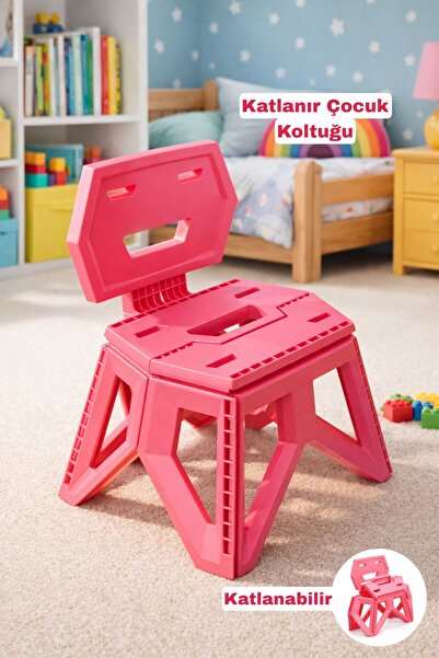 Funny Life Katlanabilir Plastik Çocuk Koltuğu - Çocuk Kamp Sandalyesi, Mama S...