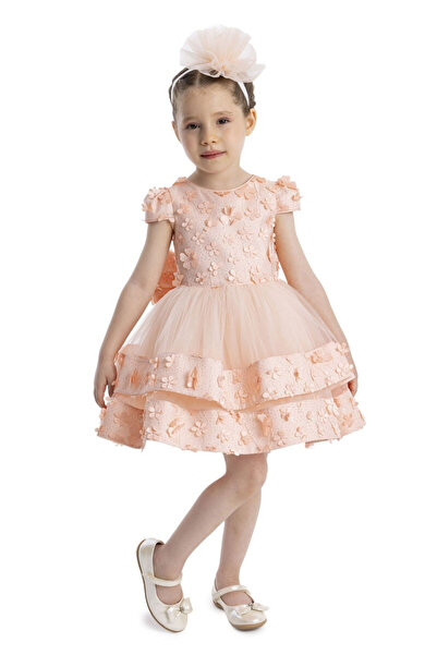 Pamina Elegant multi-layered girls' dress for special occasions with a hair a...