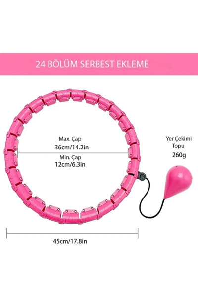 Genel Markalar Pembe Hula Hoop Çember 24'lü Hulahoop, Egzersiz Çemberi, Egzersiz