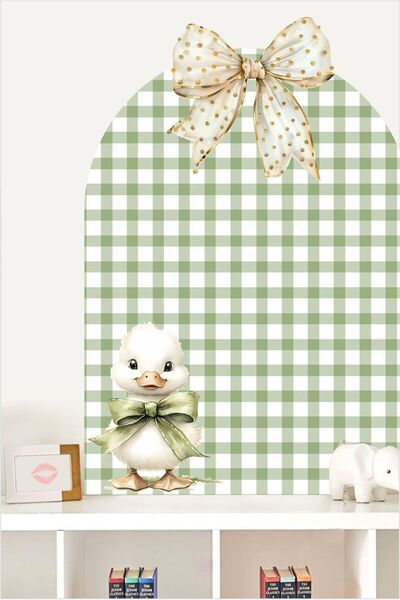 Piksel Grafik Duck Square Patterned Bohemian Oval Wall Sticker