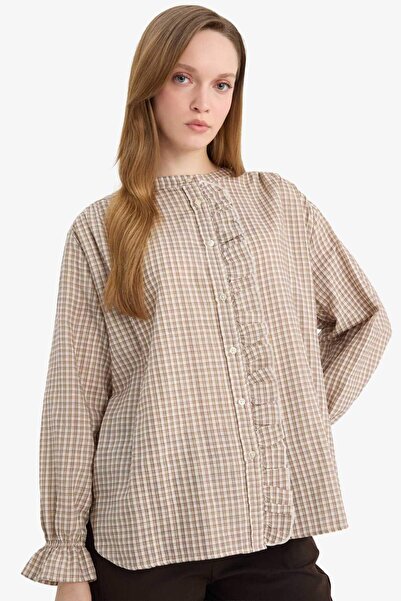 DeFacto Regular Fit Checkered Long Sleeve Tunic G9245Ax26Sp