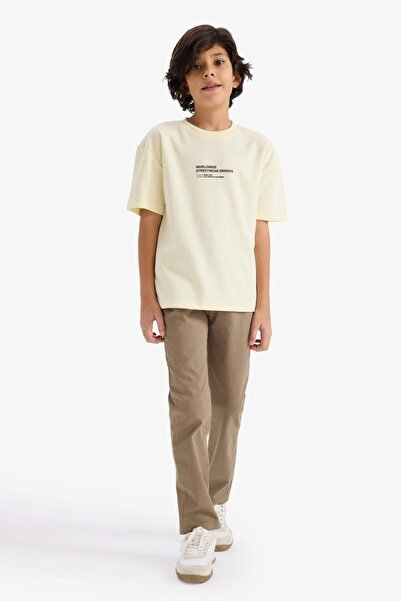 DeFacto Regular Fit Straight Leg Gabardine Trousers for Boys G6736A826Sp