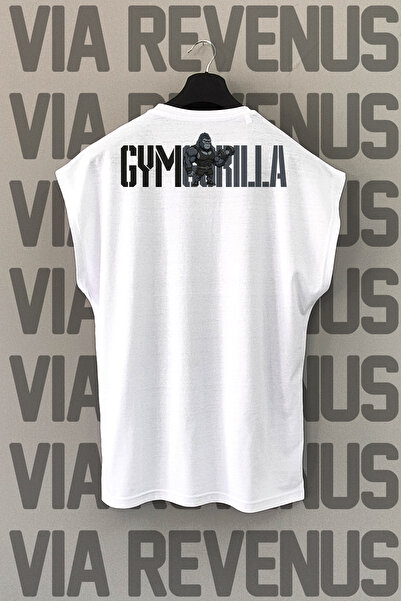 Vordevia Gym Gorilla Sırt Printed Sıra Kolsuz %100 Pamuk Spor Tshirt