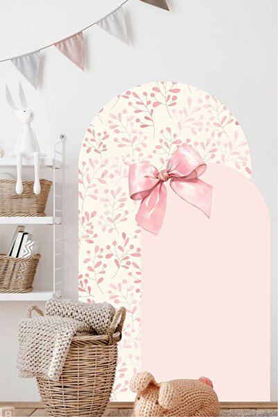 Piksel Grafik Soft Pembe Fiyonk Kemer Duvar Sticker