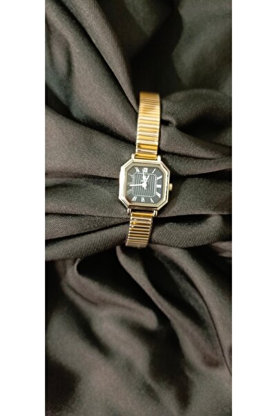 Poyi Aksesuar Altıgen Kasa Çelik Altın&Gümüş Renk Kadın Saat-Sevgiliye Hediye