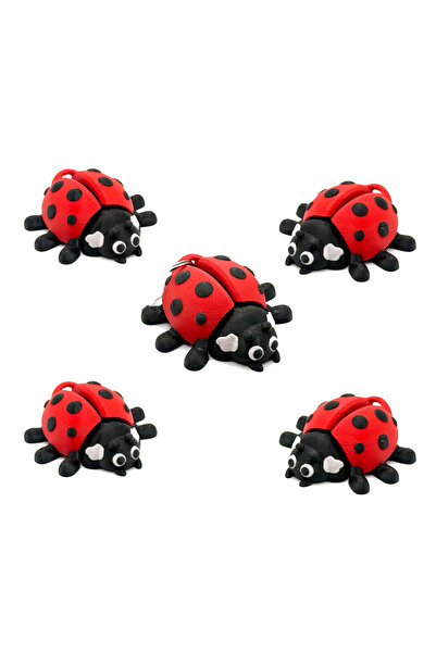 ART HEDİYE 1 Piece Movable Ladybug Figure Keychain