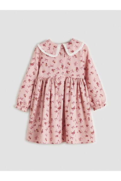 LC Waikiki Rochie din Gabardină pentru Fetițe cu Model Bebe Yaka