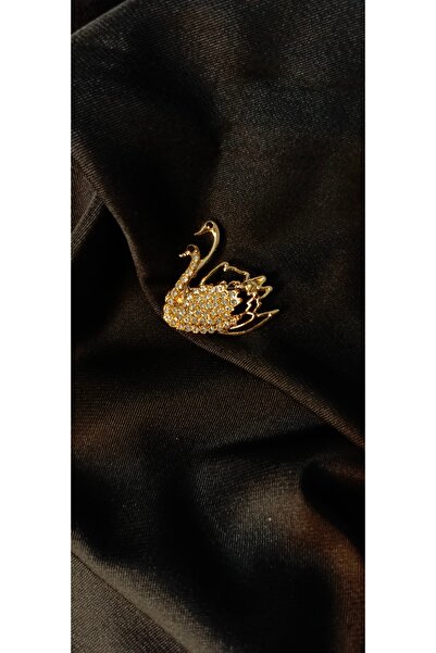 Poyi Aksesuar Taşlı Kuğu Broş