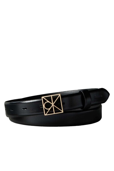 Calvin Klein Siyah Kadın Kemer EMBLEM BUCKLE 25MM FIXED SMOOTH