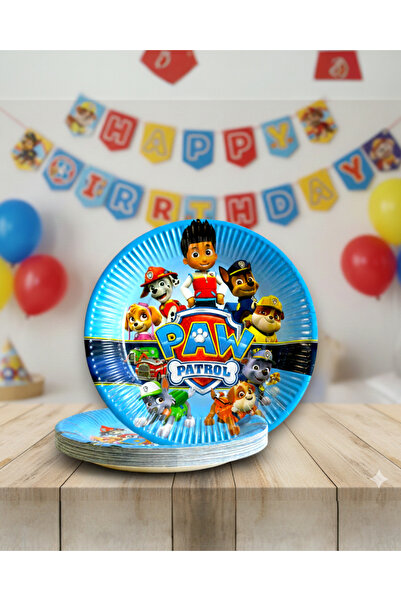 Evabrite طبق حفلات أعياد الميلاد بتصميم الكلاب من باو بترول - 22 سم |   طبق ك...