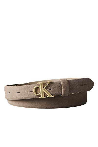 Calvin Klein Kahve Kadın Kemer CK BUCKLE 25MM FIXED BELT SUEDE