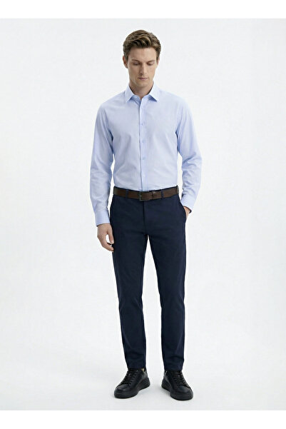 Fabrika Mavi Erkek Regular Fit Çizgili Gömlek MAYDOS 504 Y